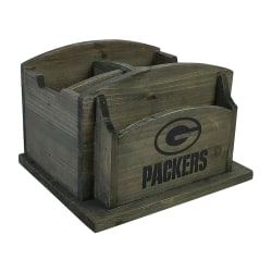Imperial NFL Rustic Desk Organizer, 8"H x 8-1/2"W x 6-1/2"D, Green Bay Packers