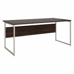 Bush® Business Furniture Hybrid Computer Table Desk With Metal Legs, 72"W x 36"D, Black Walnut, Standard Delivery