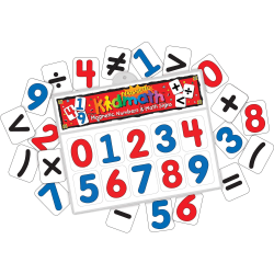 Barker Creek® Magnets, Learning Magnets®, Numbers And Math Signs, Red/Blue, Grades Pre-K-6, Pack Of 30