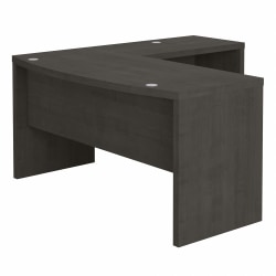 Bush Business Furniture Echo 60"W L-Shaped Bow-Front Corner Desk, Charcoal Maple, Standard Delivery
