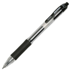 SKILCRAFT® Zebra Gel-Ink Retractable Rollerball Pens, 0.5 mm, Fine Point, Black Barrel, Black Ink, Pack Of 12 (AbilityOne 7520-01-647-1706)