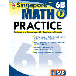 Carson Dellosa Education Common Core Math Practice Workbook, Math Level 6B, Grade 7