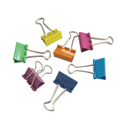 Office Depot® Brand Fashion Binder Clips, 1", Assorted Colors, Pack Of 12