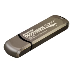 Kanguru Encrypted Defender 3000 - USB flash drive - encrypted - 128 GB - USB 3.2 Gen 1 - FIPS 140-2 Level 3 - TAA Compliant