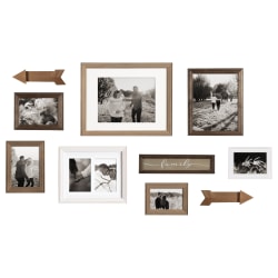 Uniek Kate And Laurel Bordeaux Gallery Wall Kit, Assorted Sizes, Industrial Farmhouse, Set Of 10