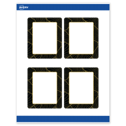 Avery® Printable Labels With Sure Feed® Technology, S00-ETG, Rectangle, 4" x 3-1/3", Matte White With Preprinted Black/Gold Vein Border, Pack Of 40