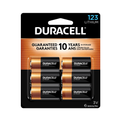 Duracell® Photo 3-Volt 123 Lithium Battery, Pack Of 6