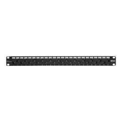 Tripp Lite 24-Port 1U Rack-Mount Cat5e/6 Offset Feed-Through Patch Panel with Cable Management Bar, RJ45 Ethernet, TAA - Patch panel - RJ-45 X 24 - black - 1U - 19" - TAA Compliant