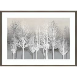 Amanti Art Trees On Gray by Kate Bennett Wood Framed Wall Art Print, 41"W x 30"H, Gray