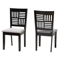 Baxton Studio Deanna Finished Wood Dining Accent Chair, Gray/Dark Brown, Set Of 2 Chairs