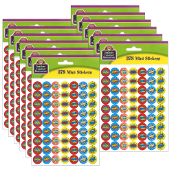 Teacher Created Resources® Mini Stickers, Superhero, 378 Stickers Per Pack, Set Of 12 Packs