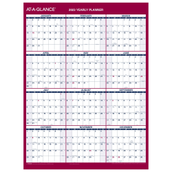 AT-A-GLANCE 2023 RY Vertical Horizontal Reversible Erasable Wall Calendar, Medium, 12" x 16"