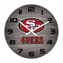 Imperial NFL Weathered Wall Clock, 16", San Francisco 49ers