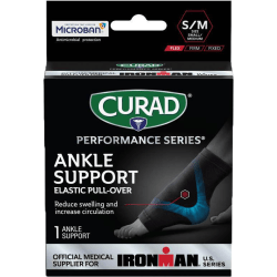 CURAD® Elastic Ankle Support With Microban®, Small/Medium, Black
