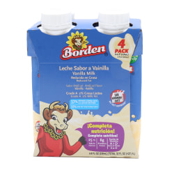 Borden Dairy 2% UHT Milk, Vanilla, 8 Oz, Total Qty 4