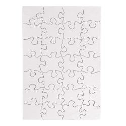 Hygloss Compoz-A-Puzzles, 5-1/2" x 8", White, 28 Pieces Per Puzzle, Pack Of 24 Puzzles