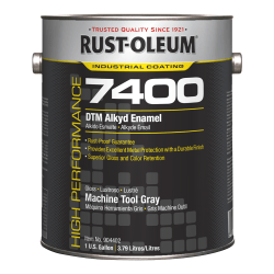 Rust-Oleum High Performance 7400 System 450 VOC DTM Alkyd Enamel Paint Cans, 1 Gallon, High Gloss Machine Tool Gray, Pack Of 2 Paint Cans