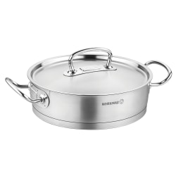 Korkmaz Proline Professional Series Stainless Steel Sauté Pan With Lid, 3.1L, Silver
