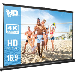 Pyle 50" Manual Projection Screen, 16:9, Matte White, 30"H x 40"W, Floor Mount, Tabletop