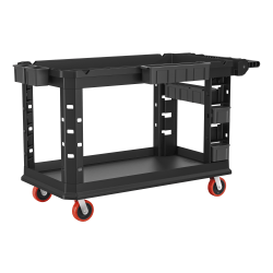 Suncast Commercial Heavy-Duty Plus 2-Shelf Utility Cart, 34-13/16"H x 26-1/2"W x 58-3/4"D, Gray