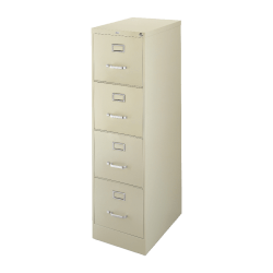 Lorell® Fortress 22"D Vertical 4-Drawer Letter-Size File Cabinet, Putty