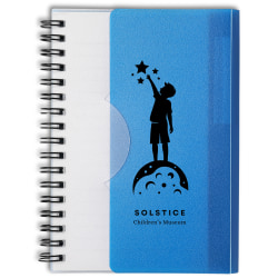 Custom Printed 1-Color Junior Size Poly Tuck-In Cover Spiral Notebooks, 5-1/2" x 8",  Wide Ruled, 60 Sheets, Assorted Colors, Box Of 60