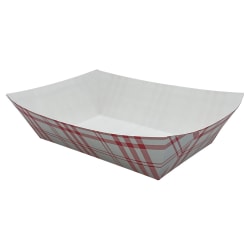 Empress Food Trays, 5 Lb, 17-3/16"H x 12-11/16"W x 9-15/16"D, Red Plaid, 250 Trays Per Pack, Case Of 2 Packs