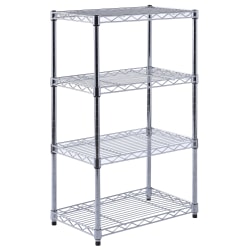 Sandusky Edsal Muscle Rack Adjustable Wire Shelving, 4 Tier, 32 H x 20"W x 12"D, Chrome