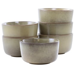 Studio 3B Mio 6-Piece Round Stoneware Bowl Set, 5-1/2", Toast