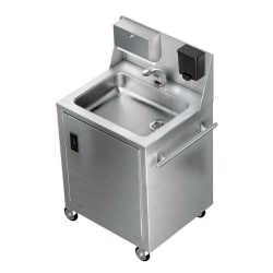 Zurn JUST Stainless Steel Portable Hand Washing Station, 45-3/4"H x 29-5/8"W x 23-3/16"D, Silver