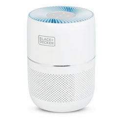 BLACK+DECKER HEPA Tabletop Air Purifier, With Light Indicator, 93 Sq Ft, 12-1/4"H x 8-15/16"W x 8-15/16"D, White