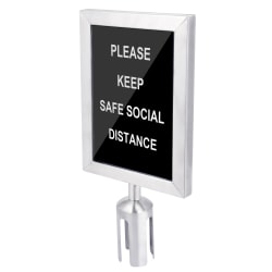 CSL Double-Sided Sign Holder For 6' Stanchion, Stainless Steel