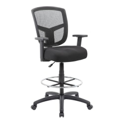 Boss Office Products Contract Mesh Drafting Stool, Black