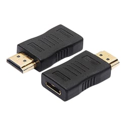 AddOn HDMI 1.1 Male to HDMI 1.1 Female Black Adapter For Resolution Up to 1920x1200 (WUXGA) - 100% compatible and guaranteed to work