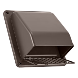 Lambro® 6-In. Plastic Wall Exhaust or Air Intake Vent with Hinged Screen and Removable Damper, Brown, 351