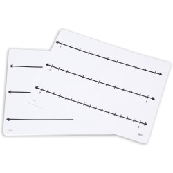 Didax Write-On/Wipe-Off Fraction Number Line Mats, 9" x 12", White, Grades 3-5, Pack Of 10 Mats