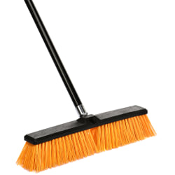 Alpine 18" Rough-Surface Push Brooms, Yellow, Pack Of 3 Brooms