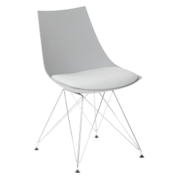 Ave Six Eiffel Bistro Chairs, Medium Gray/Chrome, Pack Of 2