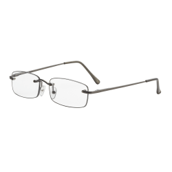 ICU Eyewear Men's Rimless Reading Glasses, Gunmetal, 2.25x
