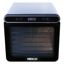 Nesco 600W 7-Tray Stainless Steel Digital Food Dehydrator, 13-1/2"H x 12-1/4"W x 15-3/4"D, Metallic