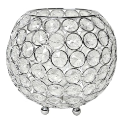Elegant Designs Elipse Crystal Bowl, 5-1/2" x 6", Chrome