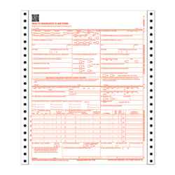 Adams® Health Insurance Claim Form, 2-Part, 8 1/2" x 11", 100 Sets