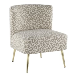 LumiSource Fran Slipper Chair, Gold/Tan Leopard