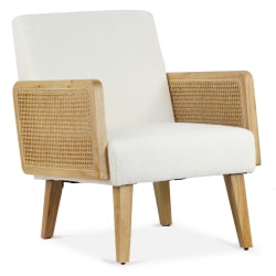 Glamour Home Ayaki Woven Fabric Accent Chair, White
