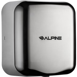 Alpine Industries Hemlock Commercial Automatic High-Speed Electric Hand Dryer With Wall Guard, Chrome
