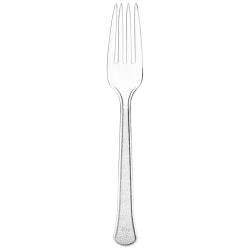 Amscan 8017 Solid Heavyweight Plastic Forks, Clear, 50 Forks Per Pack, Case Of 3 Packs