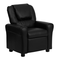 Flash Furniture Contemporary Kids' Recliner With Cup Holder And Headrest, Black