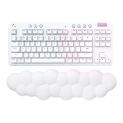 Logitech G715 Wireless Mechanical Gaming Keyboard withTactile Switches (GX Brown), and Keyboard Palm Rest - White Mist - Keyboard - tenkeyless - backlit - Bluetooth, LIGHTSPEED - key switch: GX Brown Tactile
