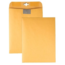 Quality Park™ Postage Savings ClearClasp® Envelopes, 9" x 12", Brown Kraft, Pack Of 100