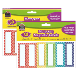 Teacher Created Resources Moroccan Magnetic Labels, 30 Labels Per Pack, Set Of 2 Packs